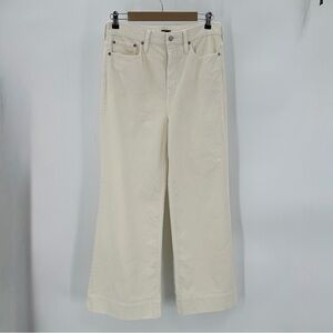 J. Crew Wide Leg Corduroy Trouser Pants Womens Sz 29 Cream High Rise READ